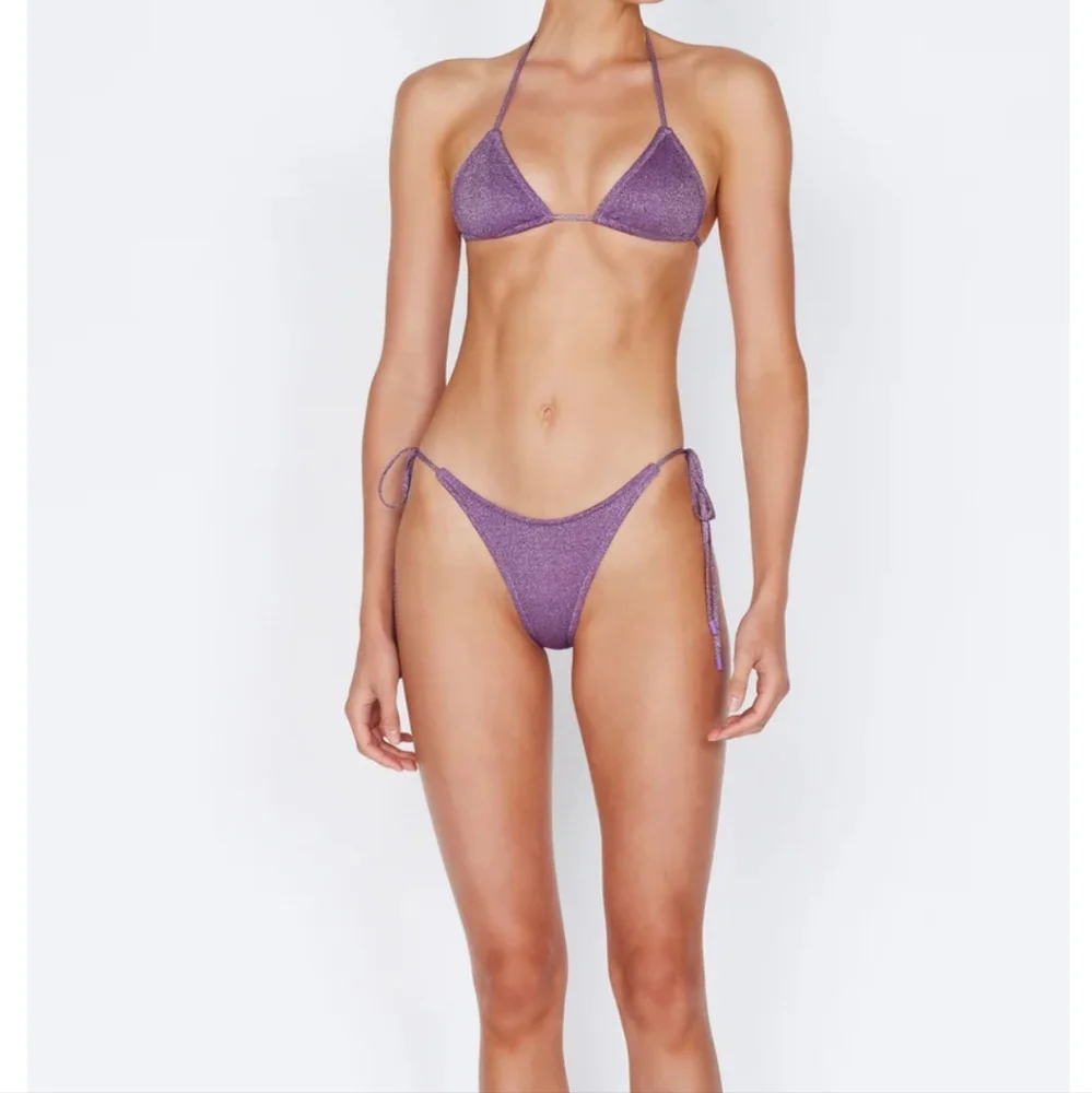 triangl swimwear Purple Sparkle Tie-Side Bikini Bottom